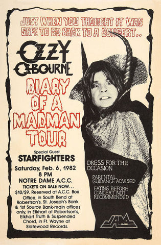 Ozzy Osbourne - Notre Dame A.C.C. - 6th February 1982